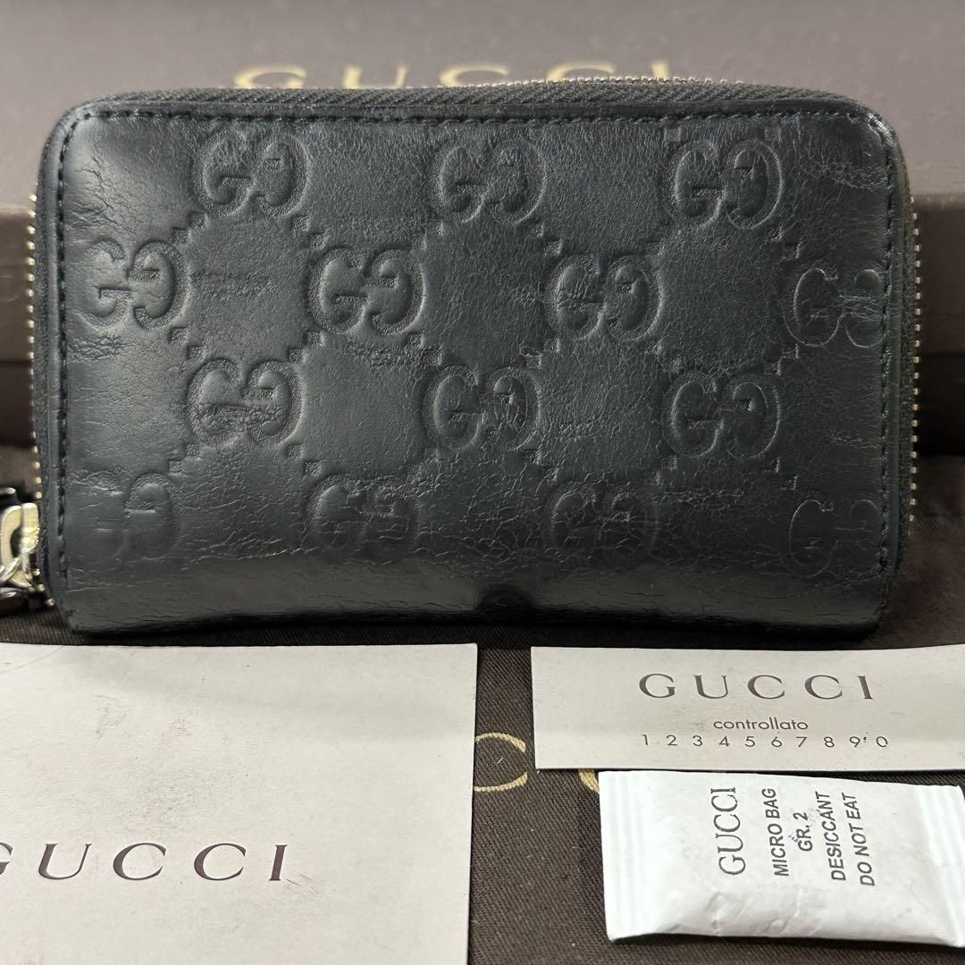 良品‼️ グッチ　GUCCI 財布　小銭入れ　コインケース　シマレザー