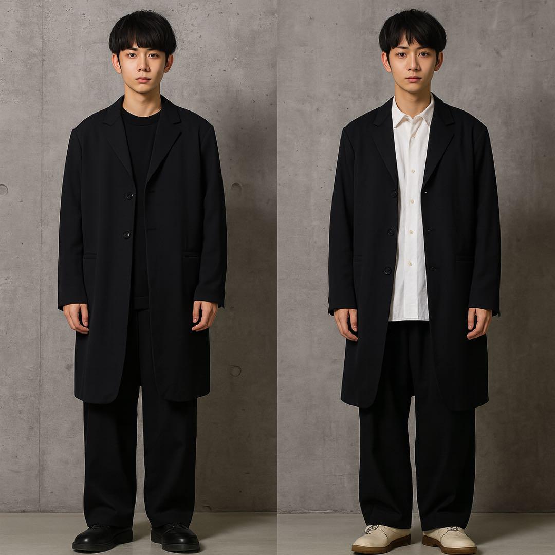 極美品 02SS◎ヨウジヤマモトプールオム ロングジャケット 背面