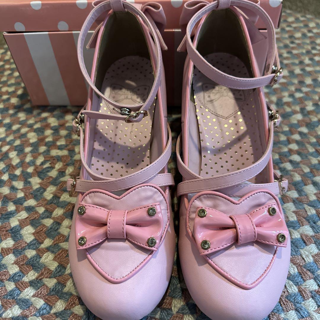 Angelic Pretty L・O・V・E Heartシューズ　ピンク　L L・O・V・E Heart Shoes by Angelic Pretty