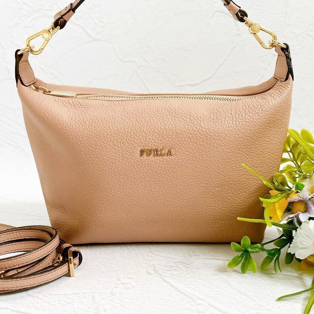 《美品》FURLA ソフィー レザー 2wayバッグ ピンク ゴールド金具 美品