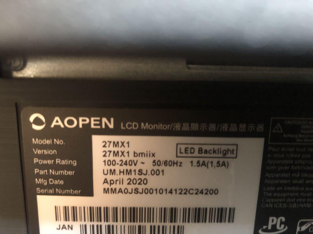 acer AOPEN 27MX1 モニター　27インチ