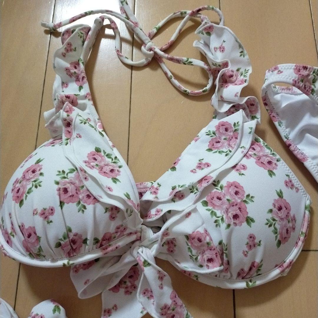 リズリサ 水着 ビキニ 3点セット 花柄 スカート 体型カバー