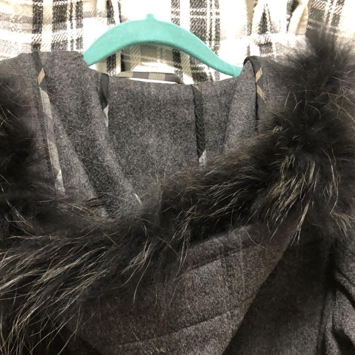 burberry blue label☆ファーコート☆グレー☆38
