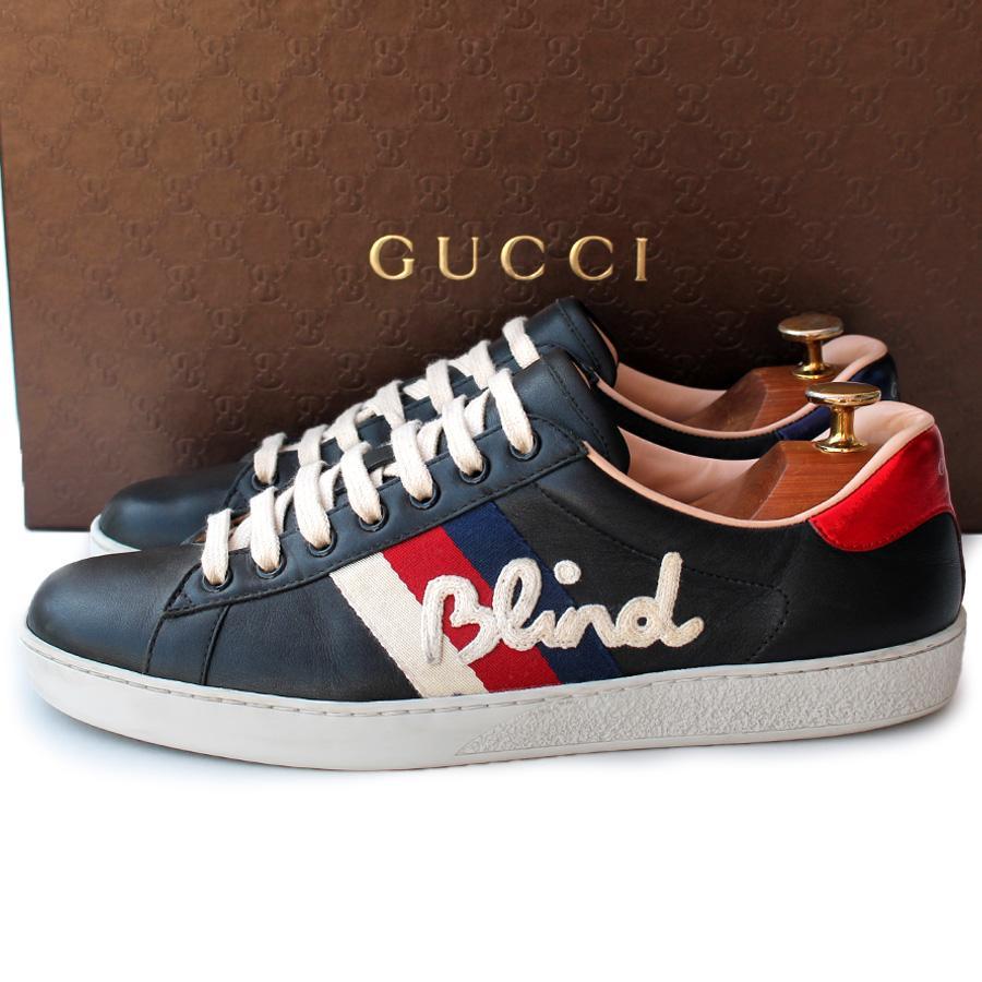 GUCCI グッチ レザーニーカー シェリーライン 497276 イタリア製