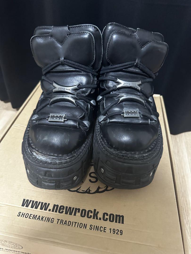 New Rock ブラック ハイカットスニーカー