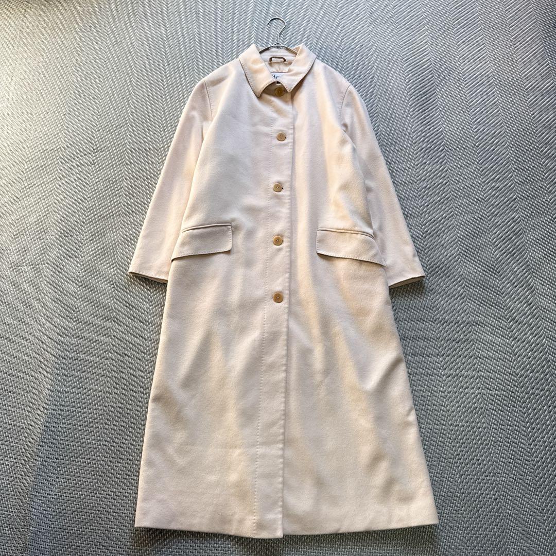 美品 HERNO カシゴラ混 バルマカーンコート オフホワイト 裏地シルク XL 美品 HERNO カシゴラ混 バルマカーンコート オフホワイト 裏地シルク XL