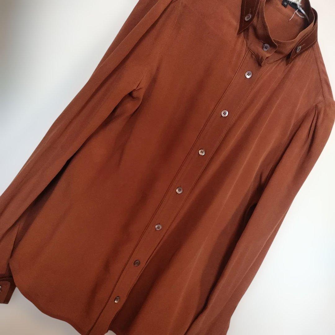 k10 GUCCI グッチ シャツ 長袖 38 シルク100 k10 GUCCI グッチ シャツ 長袖 38 シルク100