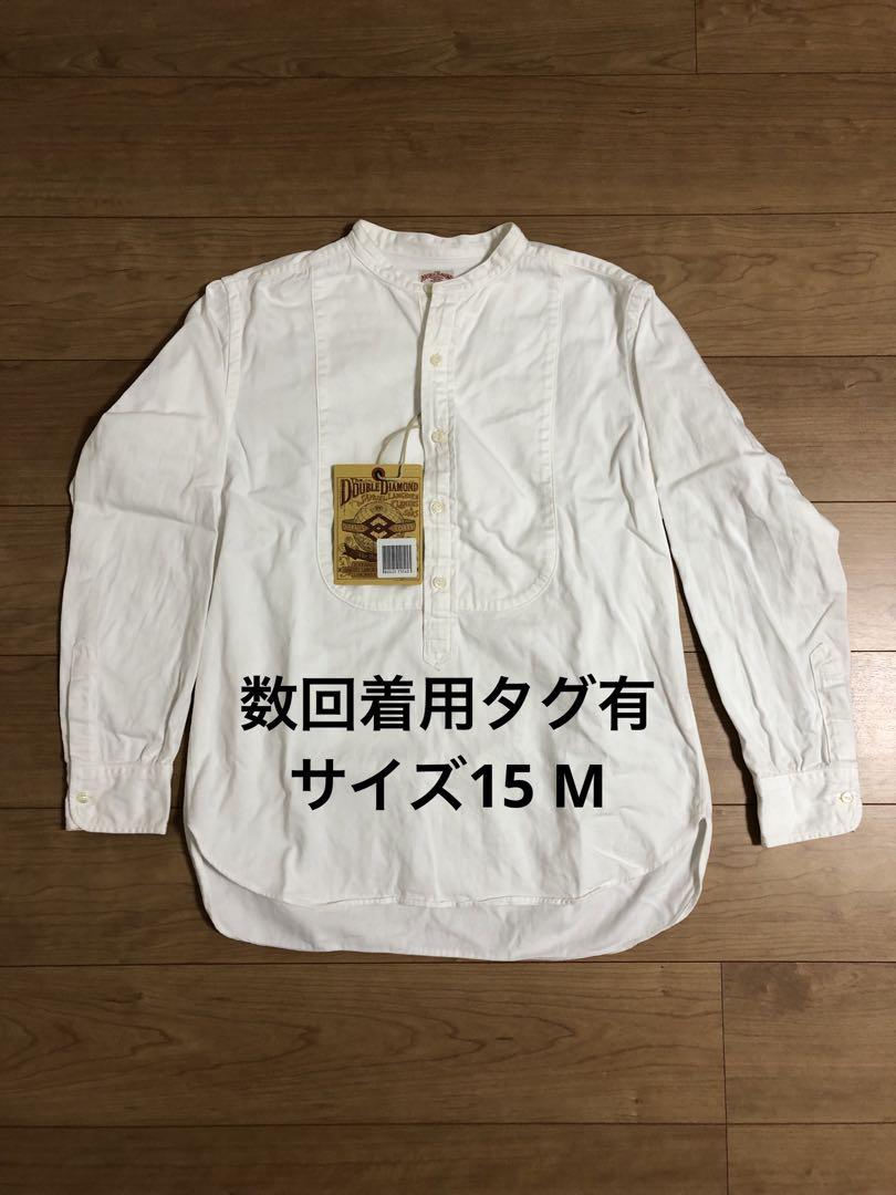 数回着用タグ有　リアルマッコイズ　バンドカラーシャツ　プルオーバー　ホワイト