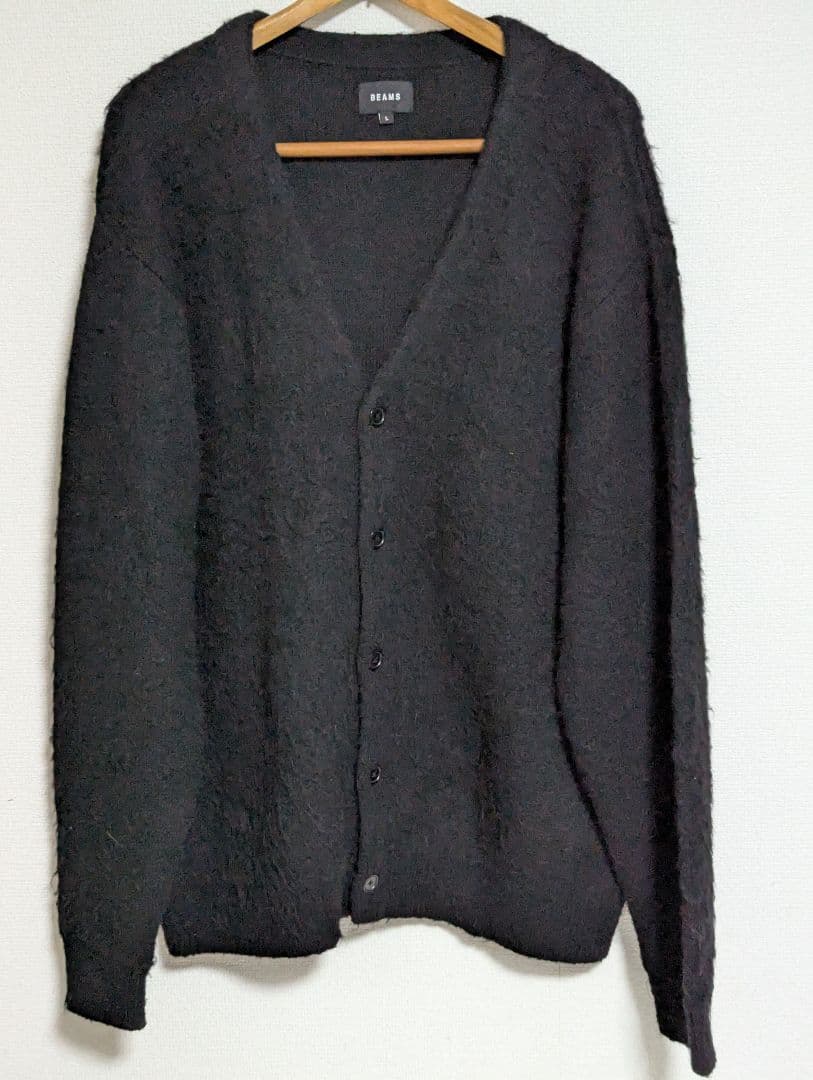 BEAMS カーディガン ブラック 黒 モヘア混