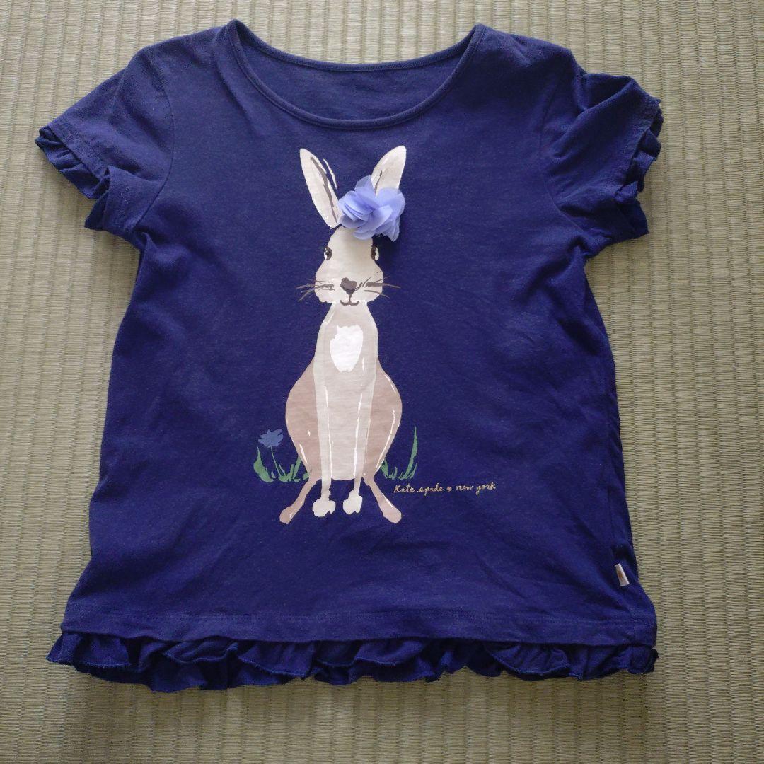 ケイト・スペード Tシャツ ウサギ 花 ネイビー130 140 - メルカリ