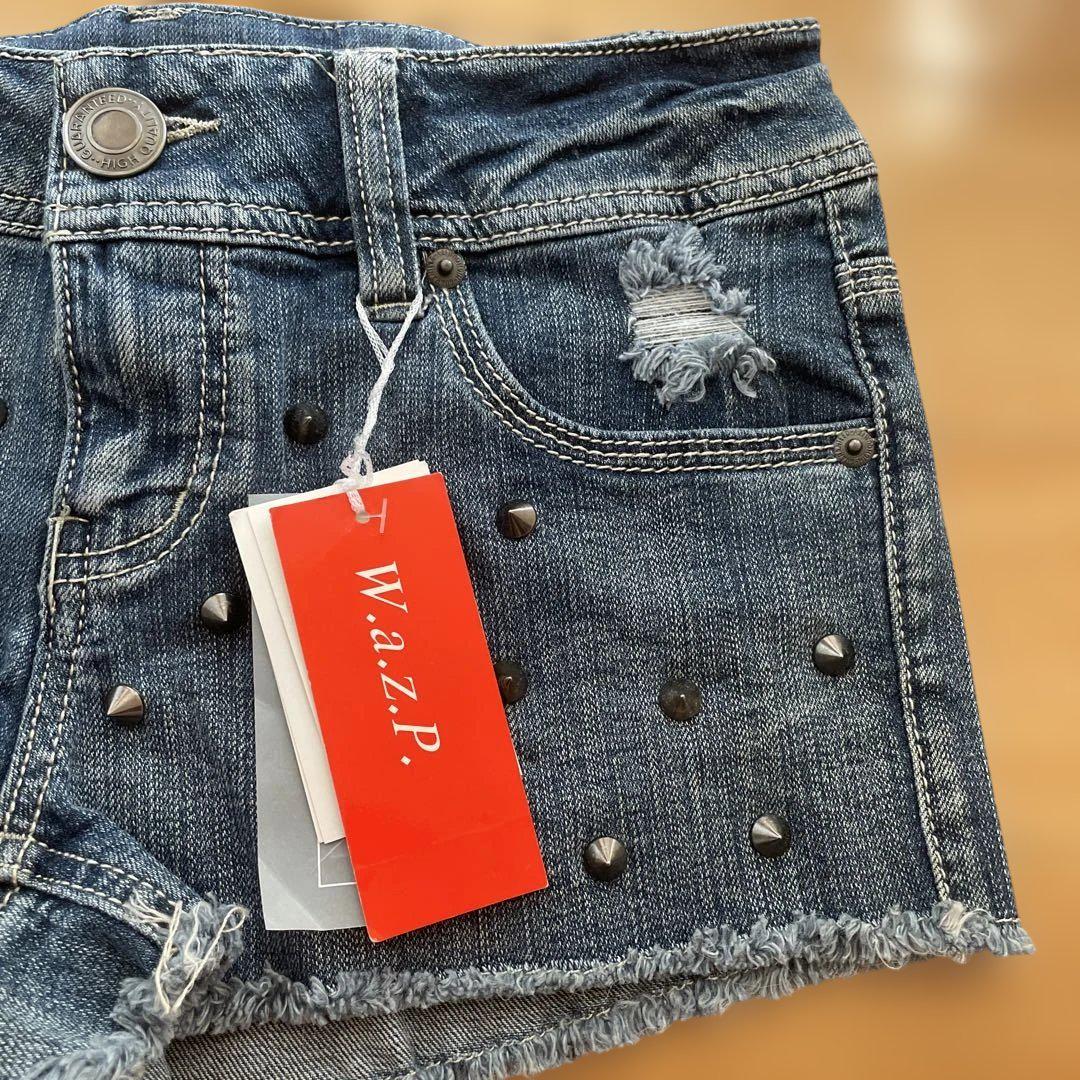 W.a.z.P. スタッズ付きデニムショートパンツ W61 - メルカリ