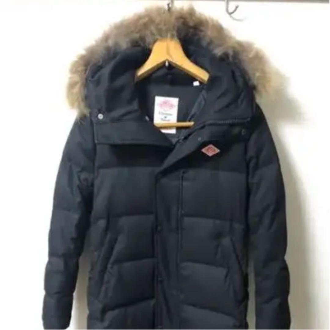 宅配 ダントン ファーつきダウンコート 黒 サイズ34 ダウンジャケット Slcp Lk