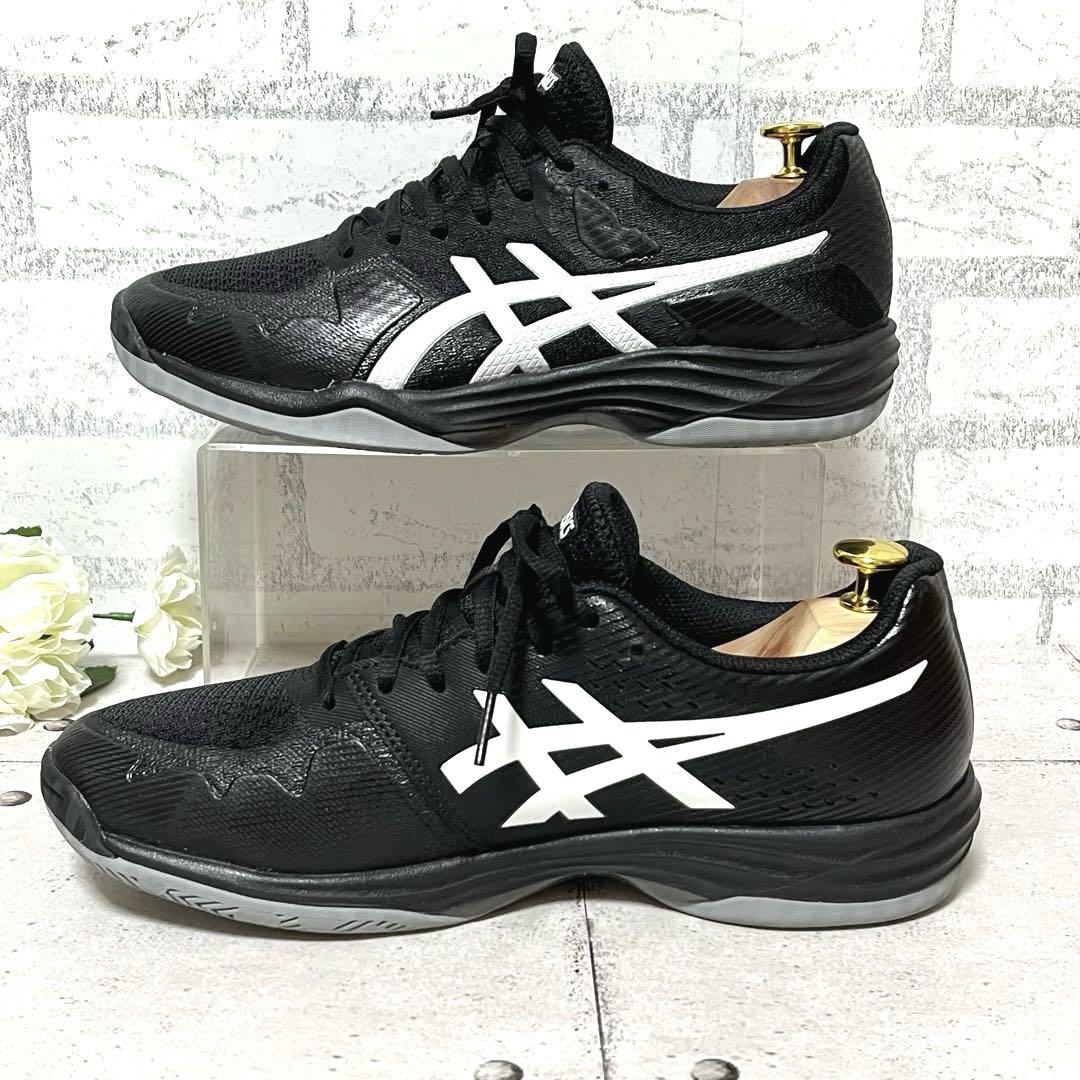 美品【アシックス】バレーボールシューズ ゲルタクティク1073A015♡黒 26