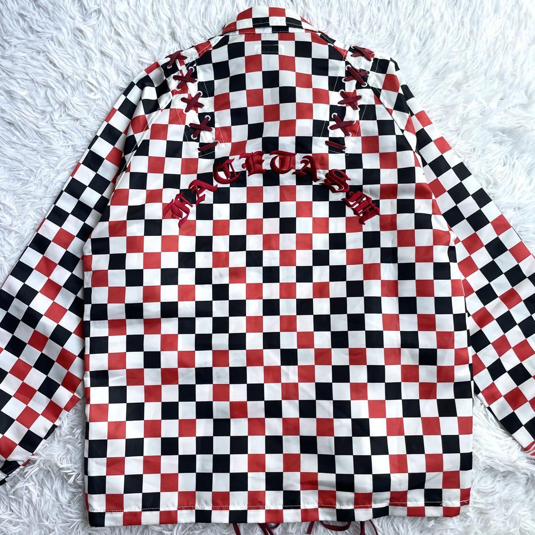 美品★FACETASM チェッカーフラッグ　ジャケット　刺繍　ハトメ　M 美品☆FACETASM チェッカーフラッグ ジャケット 刺繍 ハトメ M