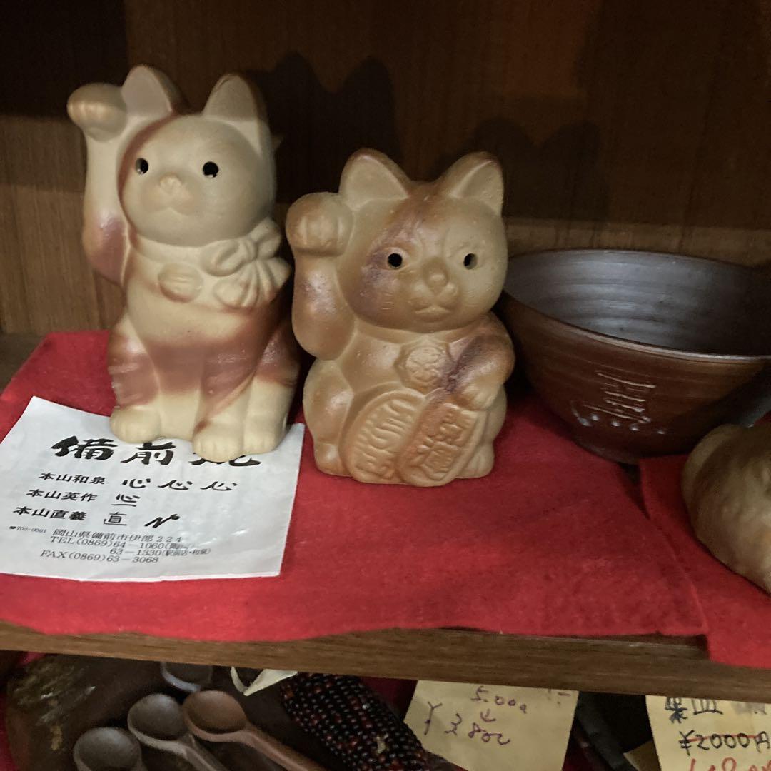 備前焼和泉窯作ギズモです❣️左馬茶碗５点セットです