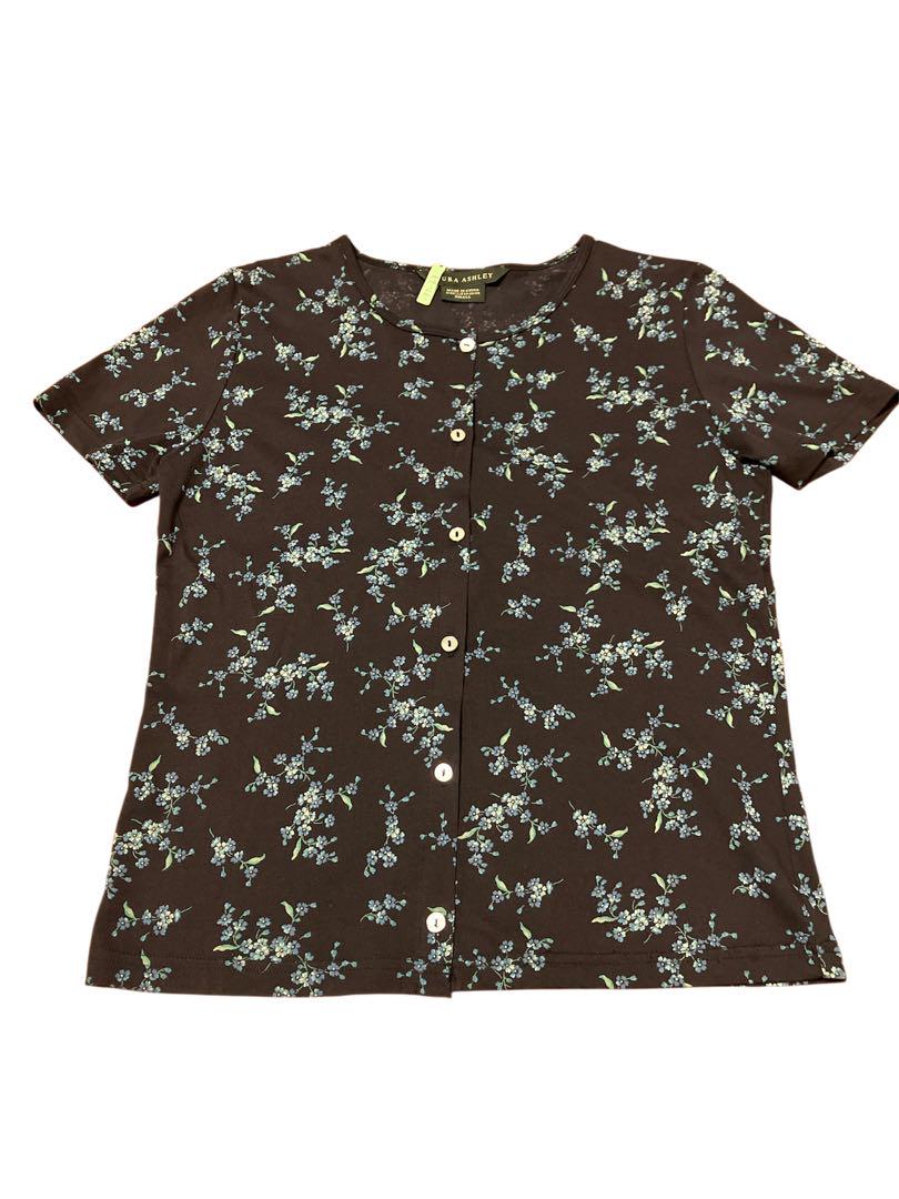 LAURA ASHLEY ローラアシュレイ 花柄カーディガン 半袖
