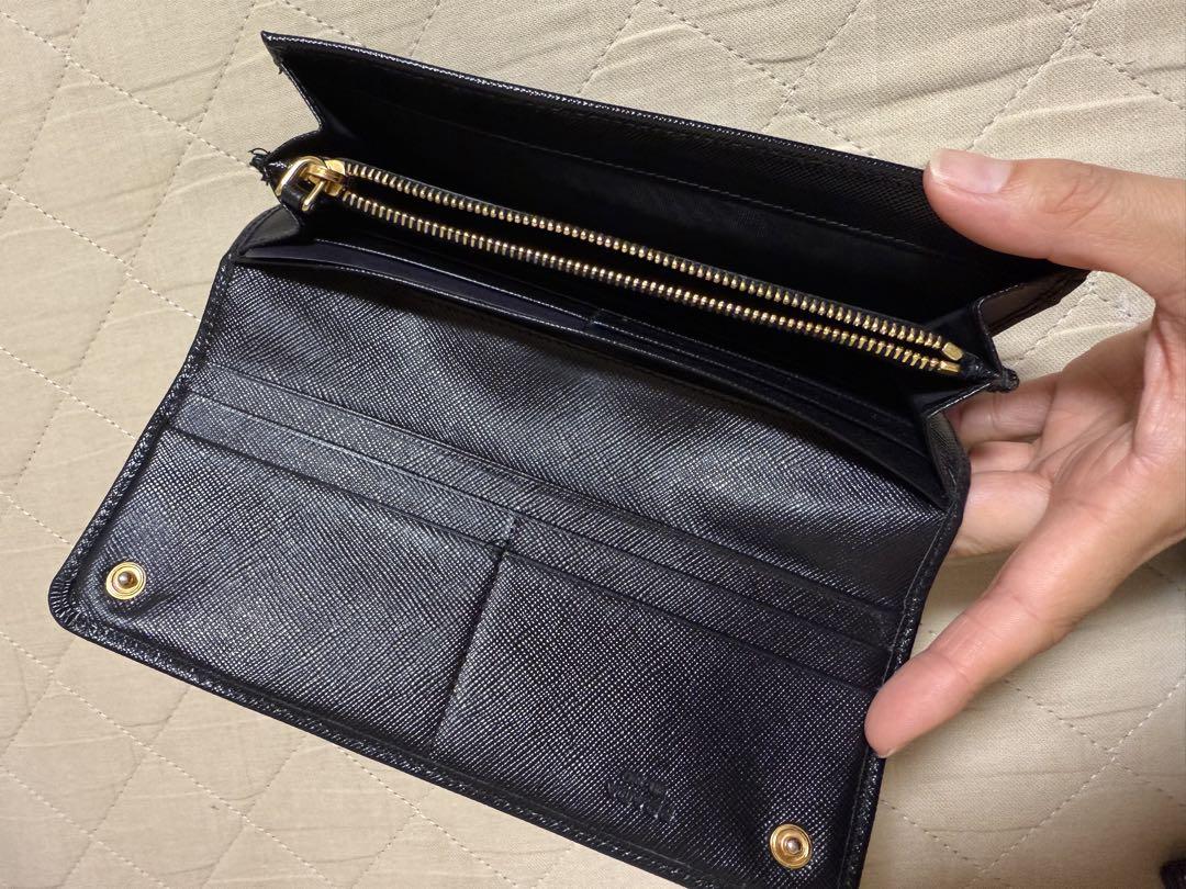 PRADA 黒 リボンデザイン 長財布