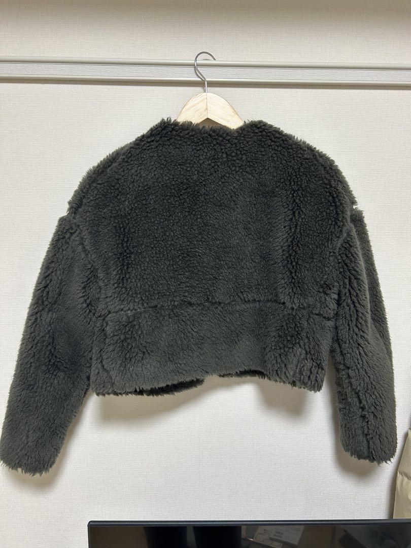 フルート【TICCA/ティッカ】ウールファーショートコート　グレー TICCA ティッカ ウールコート ショート丈