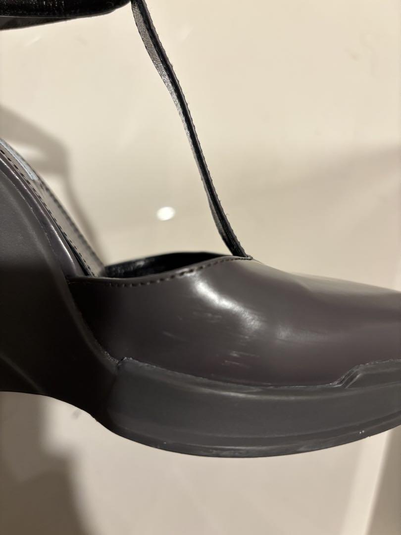 PRADA グレー ウェッジヒールパンプス