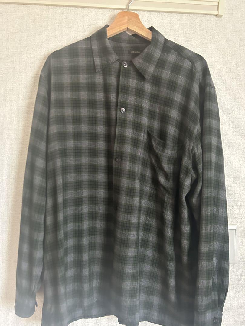 comoli 20ss レーヨンオープンカラーシャツ　グリーン　サイズ1