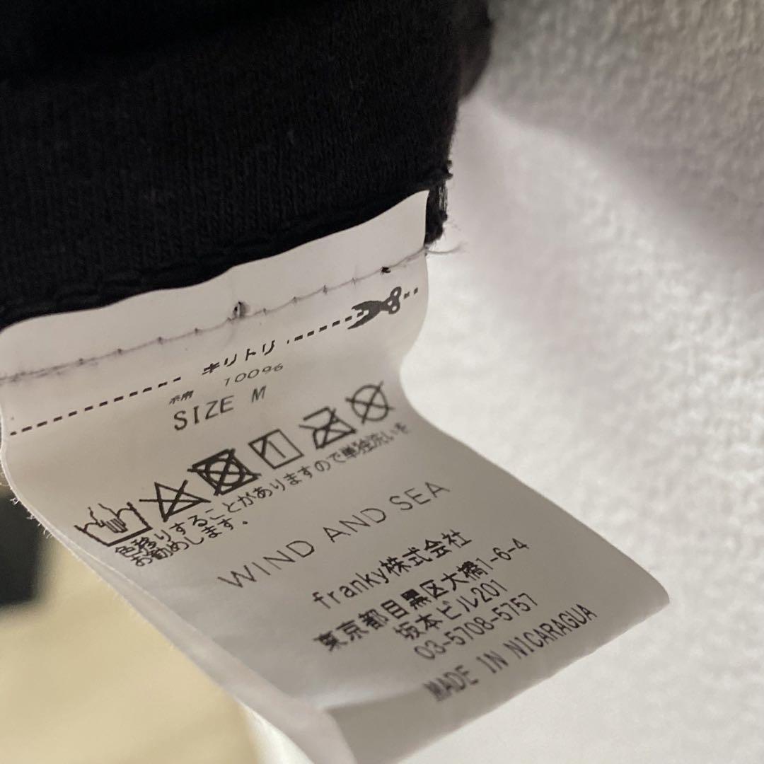 ウィンダンシー ロゴプリント 長袖 カットソー ロンT 黒 M シャツ デカロゴ