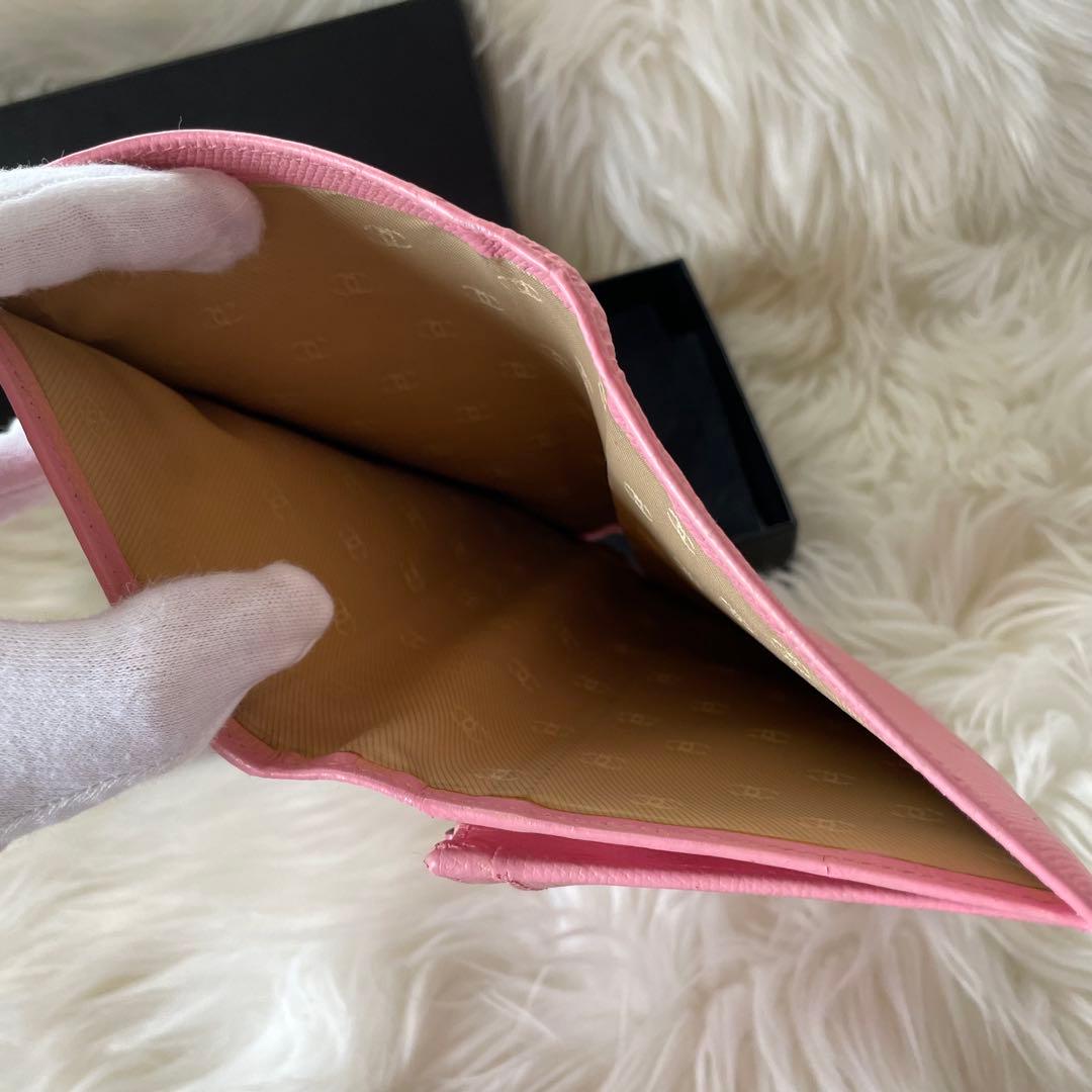 シャネル CHANEL 二つ折り 長財布 ココマーク ピンク ココボタン