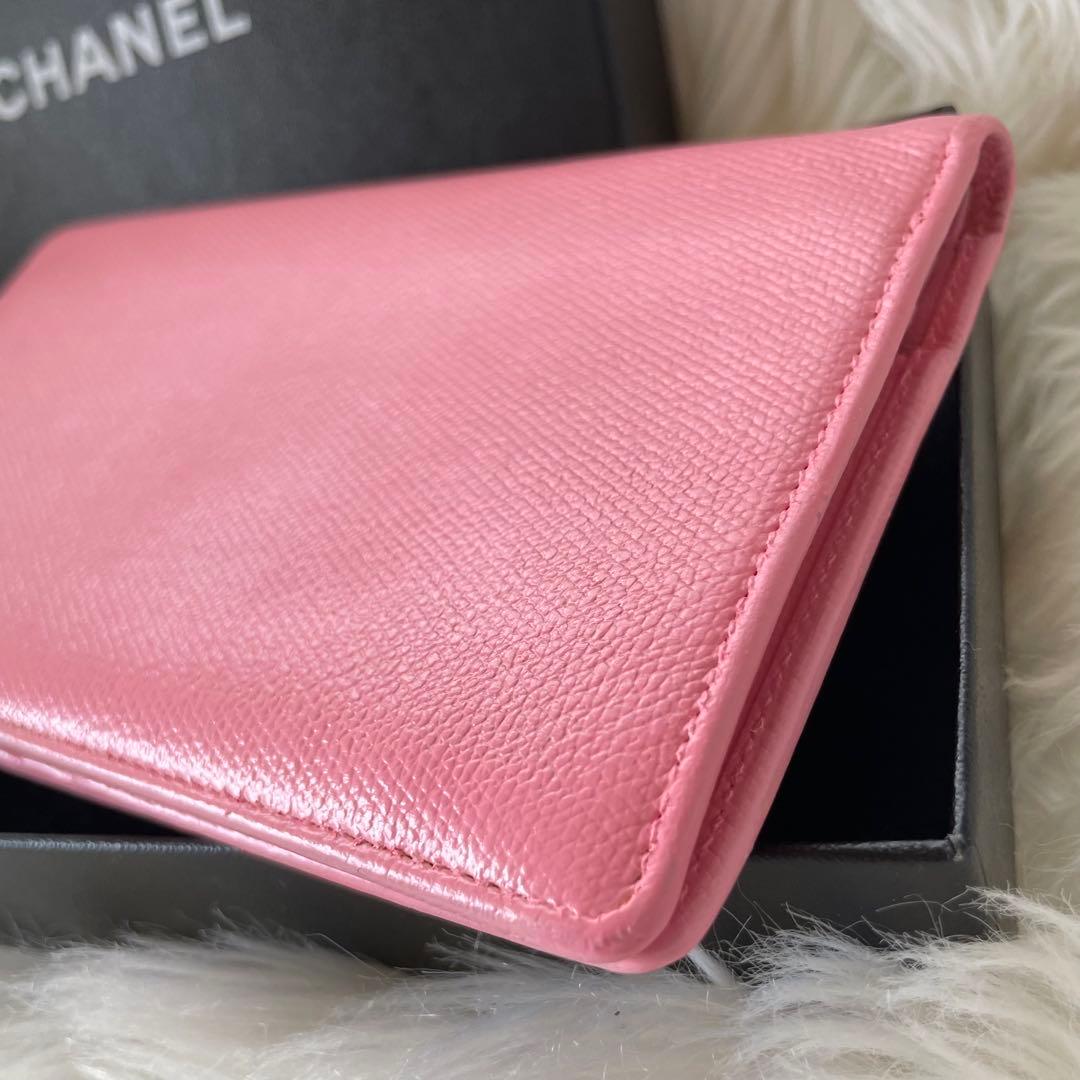 シャネル CHANEL 二つ折り 長財布 ココマーク ピンク ココボタン