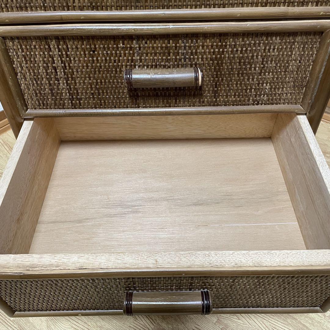 ラタン 籐 チェスト 家具 4段 タンス レトロ アンティーク