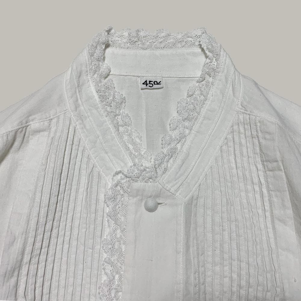 45R インドカディ レース ブラウス フリル ピンタック シャツ 45rpm