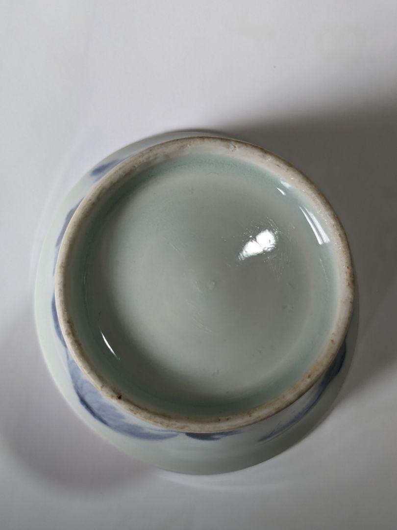 ♦古伊万里 染付山水賢人文様 江戸時代後期 そば猪口 酒器 茶碗 骨董品