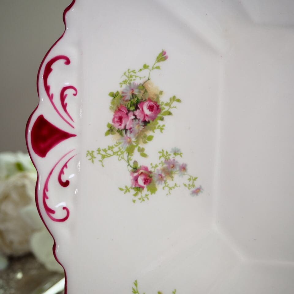 英国シェリー　クイーンアン　Dainty Rose　BBプレート　F6