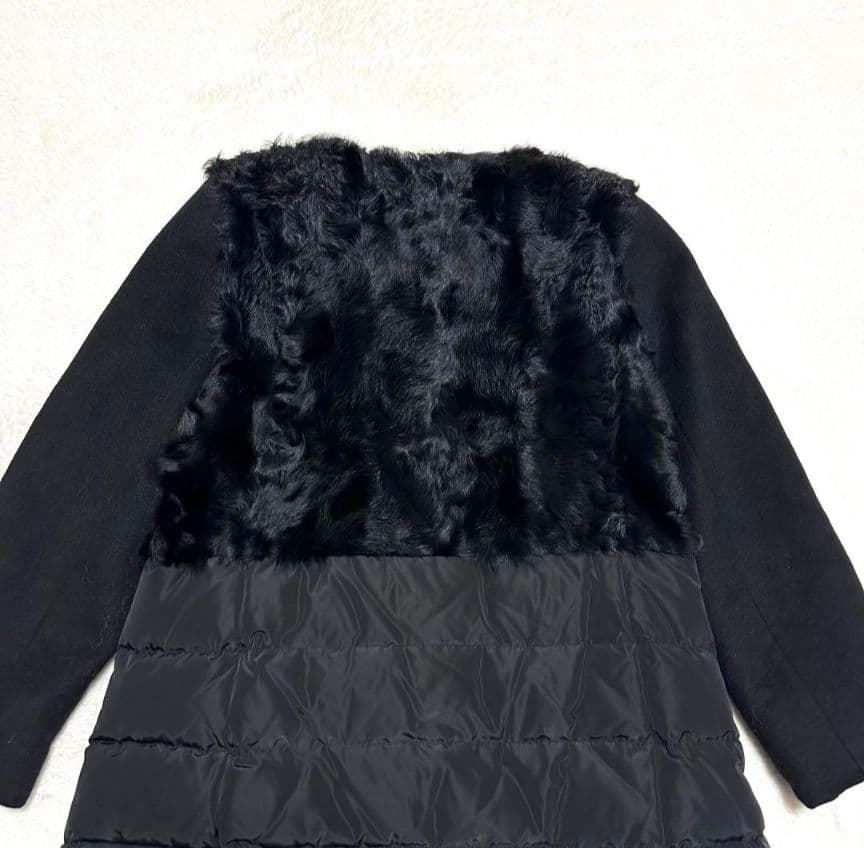 【美品】 M-premier BLACK カシミヤ ファー ダウンコート 黒 【美品】 M-premier BLACK カシミヤ ファー ダウンコート 黒
