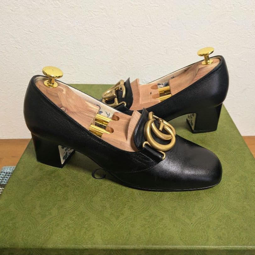 美品　GUCCI　マーモント　ブルームス　パンプス　黒　37 1/2