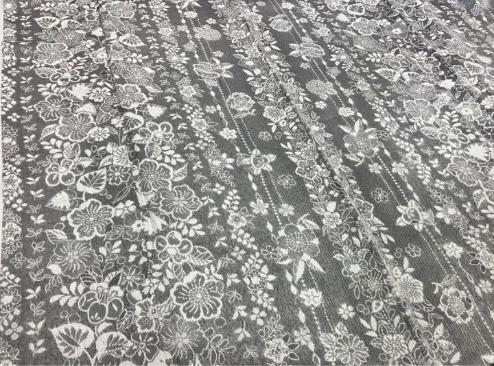 着物 高級お召 天目織 辻が花地紋