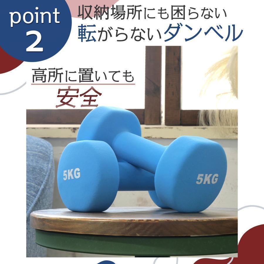 1892_ダンベル 8kg 2個セット コーティング グレー
