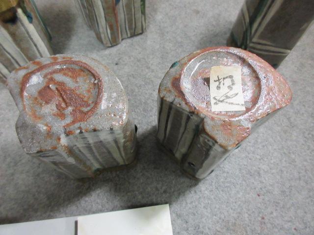 激安超安値 加藤掴也 織部焼 [B25012] 共箱 5個 扇面向付 工芸品