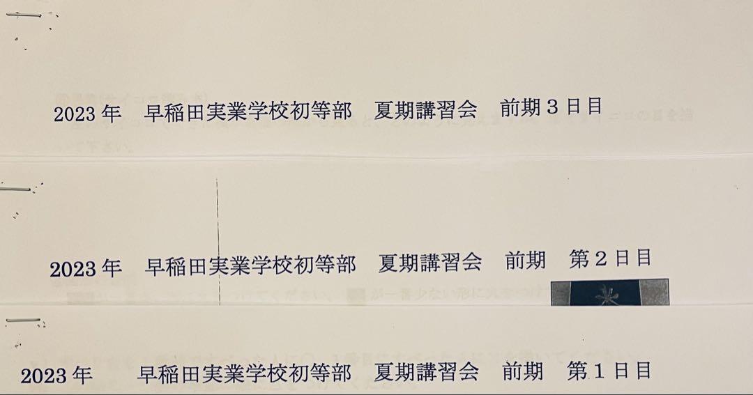 誕生日プレゼント 小学校受験】早稲田実業初等部 夏季前期＋後期＋秋季直前講習会 語学・辞書・学習参考書