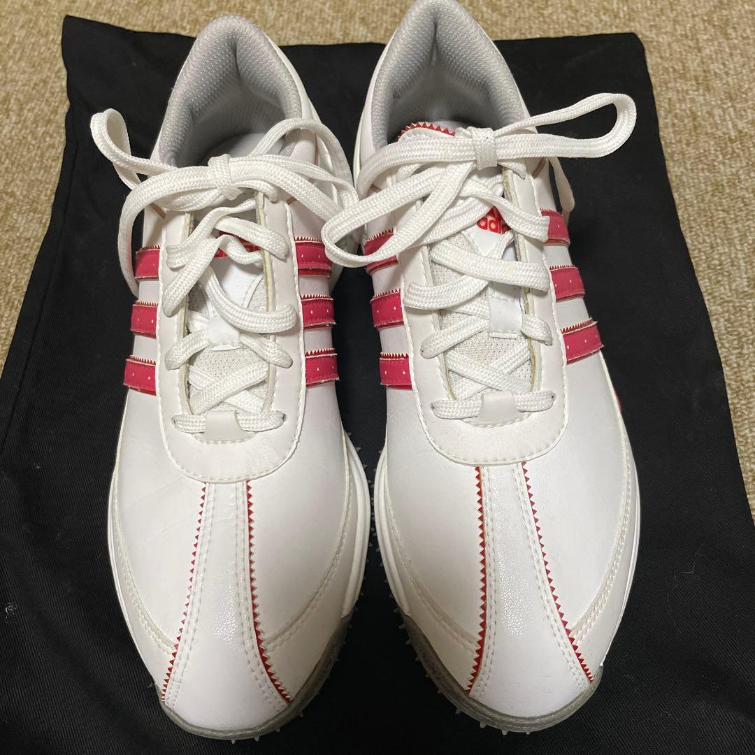 adidas美品 ゴルフシューズ ホワイト/ピンク