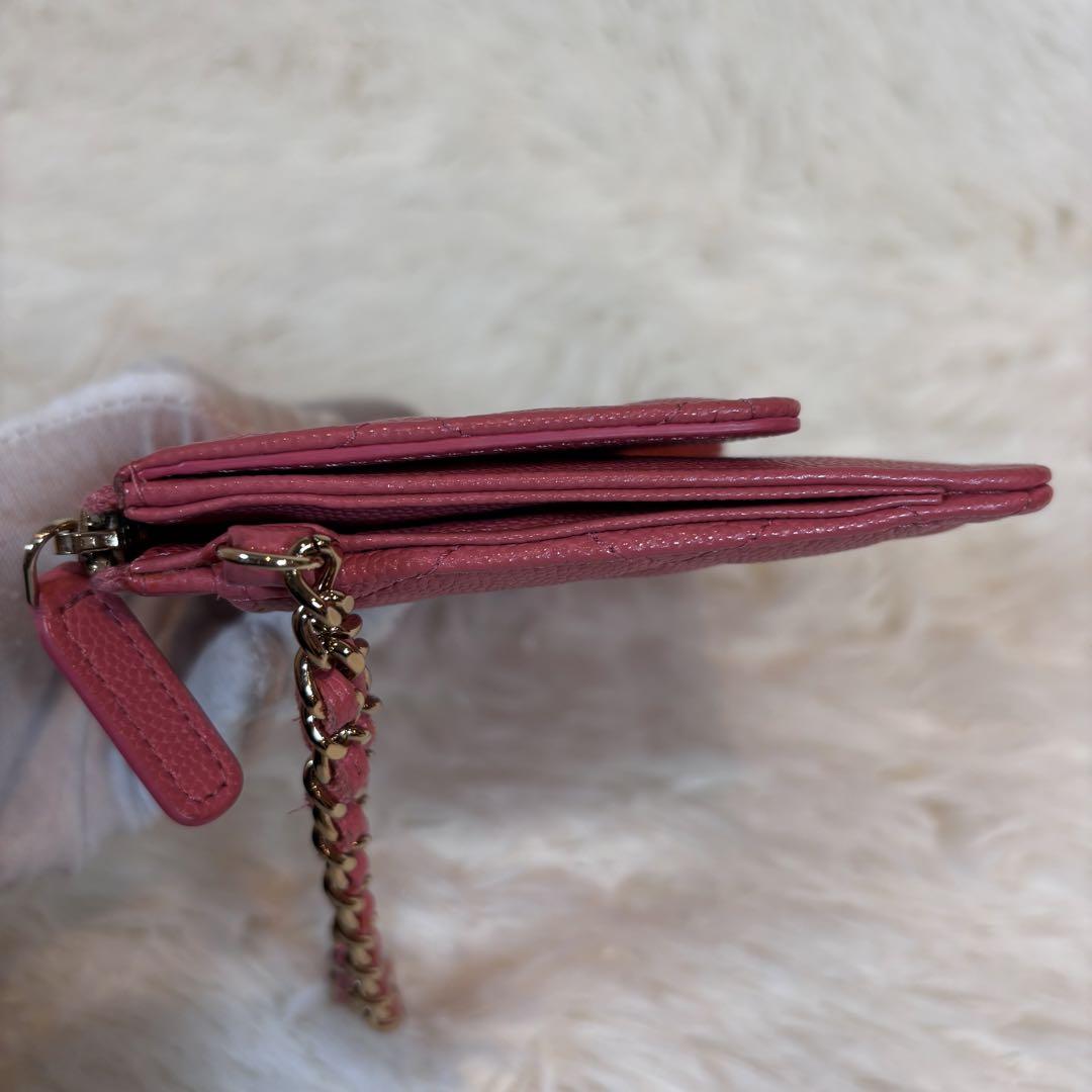 希少✨　シャネル　キャビアスキン　チェーンウォレット　財布　ココマーク