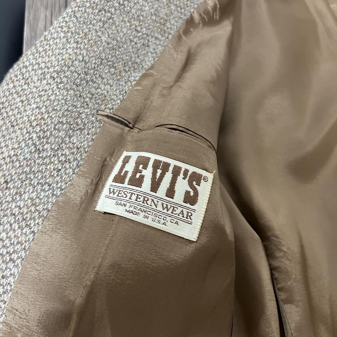 【返品送料無料】 LEVI'S 古着】70s 千鳥格子 ジャケット テーラード クルミボタン ジャケット・アウター