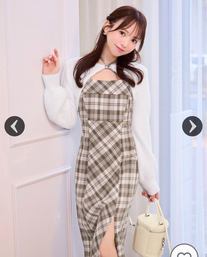 ミシェルマカロン　checkアンサンブルワンピース michellMacaron - ミシェルマカロン アンサンブルチェック
