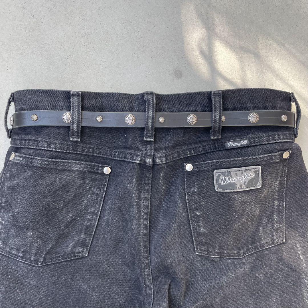 スタッズ　レザー　ナロー　ベルト　ハンドメイド　bean89