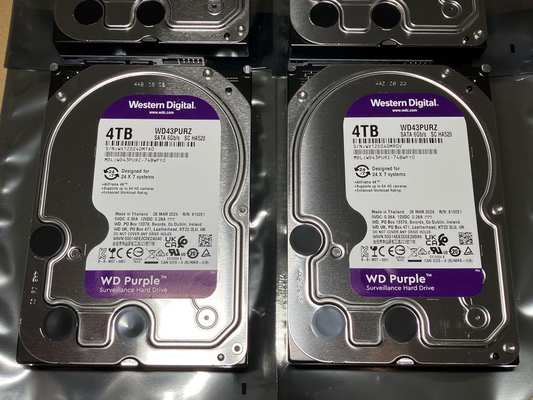 ウェスタンデジタル 4TB パープル 2024年製