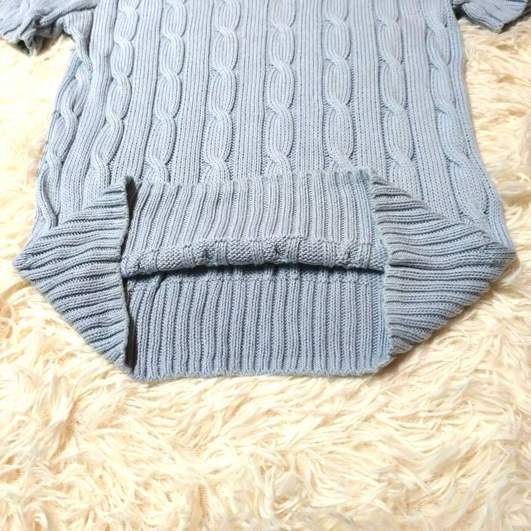 美品✨️　QRタグ　ポロラルフローレン　ケーブルニット　コットン半袖　ポニー刺繍