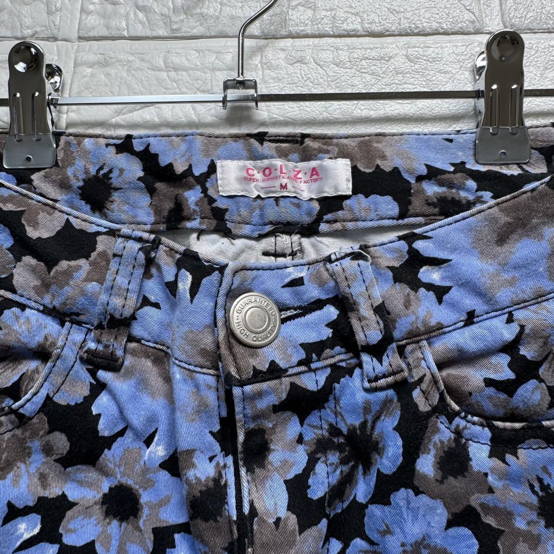 コルザ フラワー クロップドパンツ 花柄 総柄 7分丈 テーパード