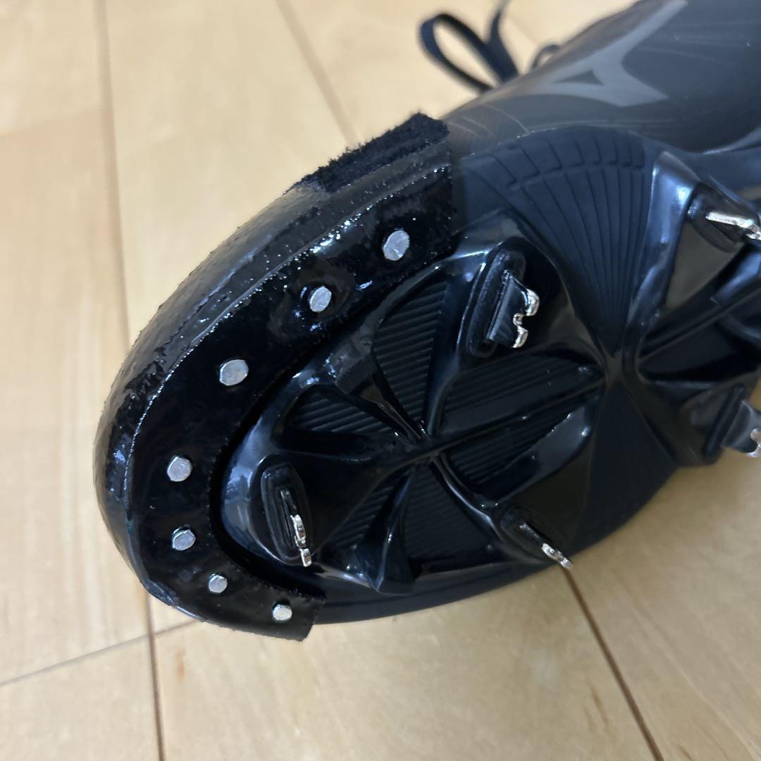 新品未使用。P皮付。26.5センチ　ミズノ野球スパイク黒