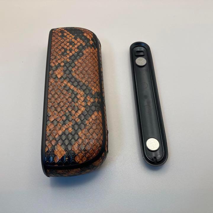 024 iqos イルマ アイコス 用 ケース ドアカバー セット 茶 ヘビ