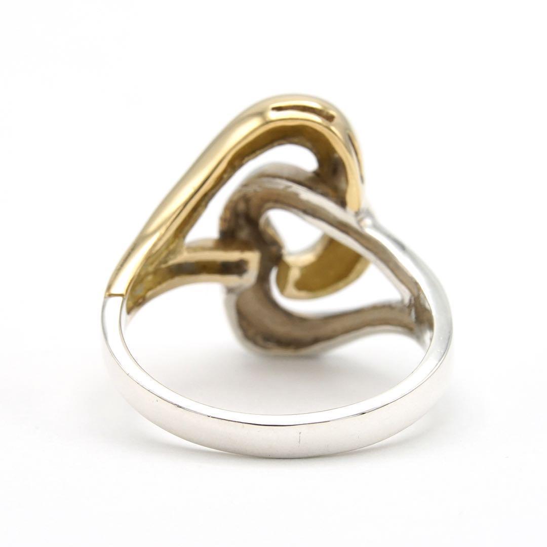 極美品 オールドティファニー ダブルハート コンビ 11号 シルバー k18 極美品 オールドティファニー ダブルハート コンビ 11号 シルバー k18