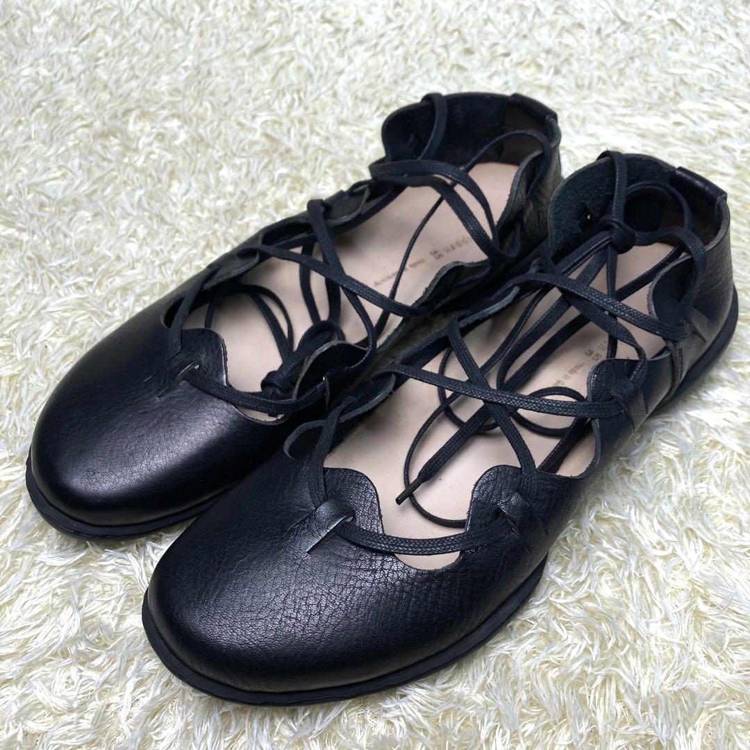 『美品』trippen Scotch レースアップシューズ　フラット　レザー　黒