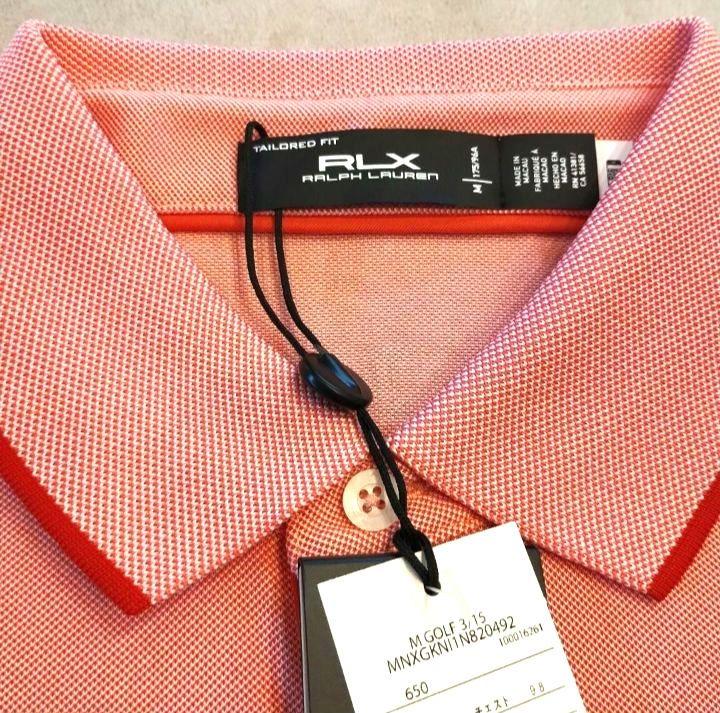 新品】RLX GOLF ラルフローレン 半袖 ポロシャツ M L 赤 ピンク